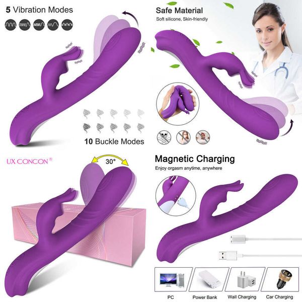 NXY Vibrateurs Wiggling Rabbit Vibrateur Mimic Finger pour femmes Clitoris Puissant g Spot Stimulateur Silencieux Sex Toys Femmes Adultes 18 230809