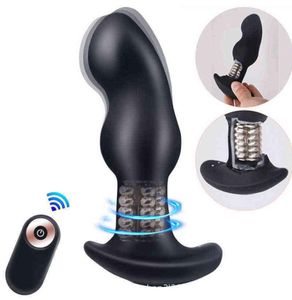 NXY Vibrators Draadloze Afstandsbediening Prostaat Massager Anale Plug Butt Met Stalen Bal Roterende Dildo Vibrator Gay Speeltjes Voor me6133378