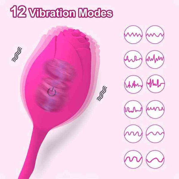 Nxy Vibrador de rosa inalámbrico juguete femenino con control remoto Simulador de punto G Bola vaginal Vibrante Huevo de amor Adultos Juguetes sexuales para mujeres 1215