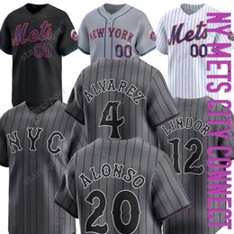 NY 12 Francisco Lindor Mets 2024 City Connect Jersey Francisco Alvarez Kodai Senga Alex Ramirez Brandon Nimmo Starling Marte Jeff McNeil Edwin Diaz Pete Alonso Baty