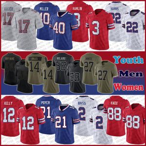 17 Josh Allen 14 Stefon Diggs voetbalshirt Custom Dawson Knox Matt Milano Von Miller Dion Dawkins TreDavious White Dalton Kincaid OCyrus Torrence