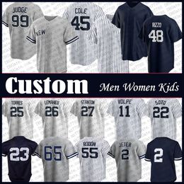 99 Aaron Juge 22 Juan Soto Ny Yankees Baseball Jersey Gerrit Cole Anthony Volpe Giancarlo Stanton Gleyber Torres Anthony Rizzo DJ LeMahieu Jose Trevino Derek Jeter