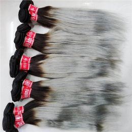 NY city sexy ladies extensions 14 stks/partij gratis extra bundel toegevoegd Indiase remy human hair kleuren grijs blond