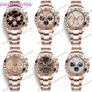 NY LA GM 10 Style horloges 116505 40mm chocolade wijzerplaat Rose Gold natuurlijke rubberriem geen chronograaf 2813 sport automatisch mechanisch herenpolhorloge 116515 dbg