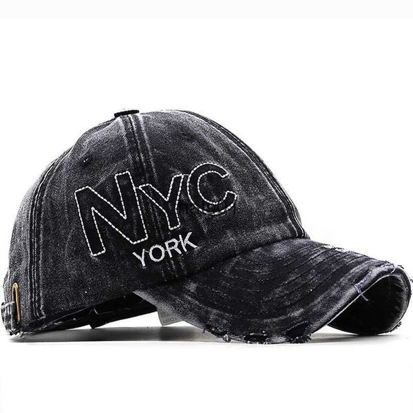 NYC casquette de baseball lavée usée parasol décontracté langue de canard casquette de baseball coton coréen mode lettre chapeau