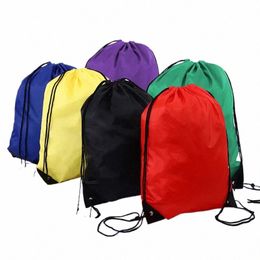 Nyl couleur sac de sport portable épaissir cordon ceinture équitation sac à dos gymnase cordon chaussures sac vêtements sacs à dos étanche 548C #