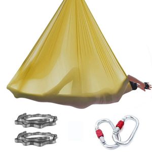 Nylon 4 meters Fly Yoga Hangmat Set Anti Gravity Aerial Yoga Swing Kit met accessoires voor Bodybuilding Q0219