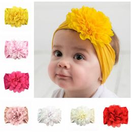 Nylon bébé bandeaux en mousseline de soie floral nouveau-né princesse designer bandeaux filles bandes de cheveux fille cheveux accessoires