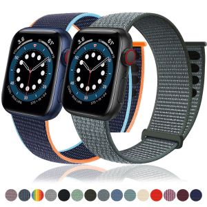 Banda de nylon para una correa de Apple Watch 49 mm 45 mm 41 mm 44 mm 44 mm 42 mm 38 mm Pulsera elástica ajustable Iwatch Ultra Series 3 4 5 SE 678