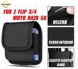 Nylon Gevlochten Riemclip Mobiele Telefoon Gevallen Telefoon Pouch Voor Samsung Z Flip 3 4 5G Moto Razr 5G Universele Opvouwbare Telefoon