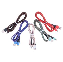 Cable Micro USB trenzado de nailon tipo C Cables de cargador de sincronización de datos carga rápida para Samsung S7 S6 LG Xiaomi Cable de teléfono Android