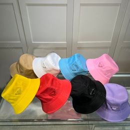 Nylon Bucket Hat Designers Cap et Chapeaux pour Hommes Femmes Luxe Casquette Beach Caps P Accessoires Rose Orange