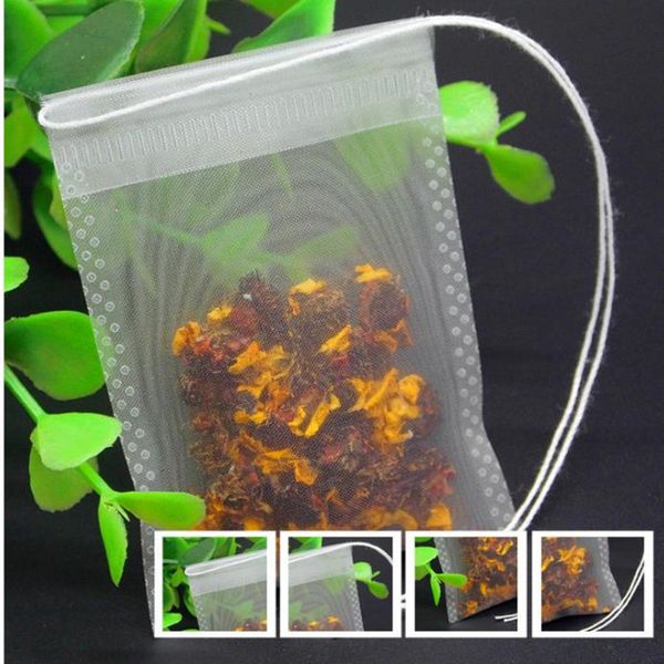 Sachets de thé vides en nylon filtre papier filtre sac pour tasse type de réseau sac vide 7 * 9 cm pour herbes passoires à thé en vrac F20173277