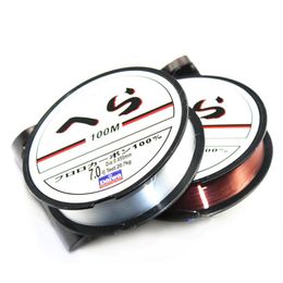 Nylon Fishing 100M Line Strong 0.10mm - 0.50mm Monofilament Japanese Material Fluorocarbon Fly Lines