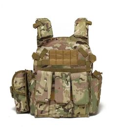 Nylon Gear Tactical Vest Body Armor Hunting Airsoft Accessoires 6094 Pouch Combat Camo Vest 240408