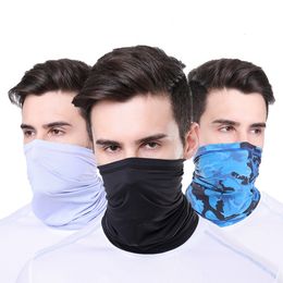 Écharpe de protection solaire en soie glacée en Nylon, foulard pour activités de plein air, masque facial à séchage rapide