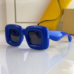 Gafas de sol rectangulares inflables de nailon, gafas de sol de lujo, gafas para hombre, lentes con logotipo, divertido hip hop LW40098I, gafas de sol de vanguardia para mujer, gafas de alta calidad