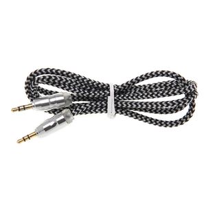 Câble audio Jack en nylon 3,5 mm à 3,5 mm câble auxiliaire mâle à mâle Kabel prise dorée cordon auxiliaire de voiture pour iphone 7 Samsung pour haut-parleur