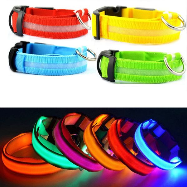 Colliers de chiens lumineux LED LED LED NIME Sénalisation des chiens Glow Glow Lash Coll de compagnie rétractable LED Batterie Lécieuse Perte Périers