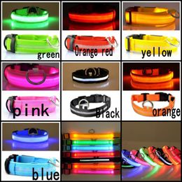 Nylon led huisdier halsband nachtveiligheid knipperende gloed in de donkere hond leiband honden lichtgevende fluorescerende halsbanden PET levert K902