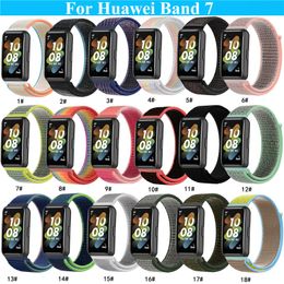 Bracelet à boucle en Nylon pour montre intelligente Huawei Band 7, bracelet tissé de Sport, accessoires de remplacement, étanche, pour hommes et femmes