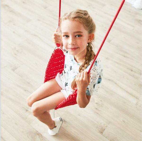 Columpio de punto de cuerda de red de nailon, otros muebles para niños, juguetes sensoriales para interiores, columpios portátiles, silla de bebé