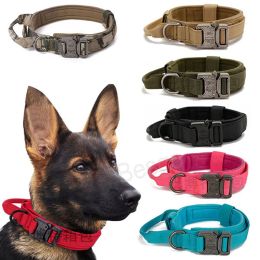 Colliers en nylon pour chiens de compagnie Réglable Chiens Tactiques Collier de dressage Extérieur Moyen Grand Armée Collier de chien Durable Animaux Fournitures BH8532 TYJ