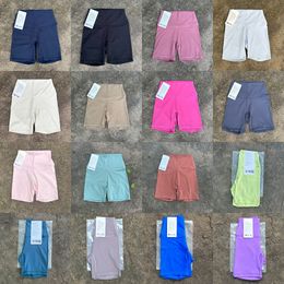 LL Shorts de Sport en Nylon à séchage Rapide, Collants d'entraînement Respirants, Tenues, Shorts de Yoga Taille Haute, Dupes Push Up, Course à Pied, Shorts de Gymnastique de Motard décontractés