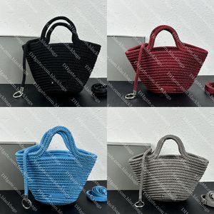 Corde en nylon tissé sac mode paille sac à main Designer plage sac fourre-tout haute capacité sac à bandoulière loisirs fourre-tout
