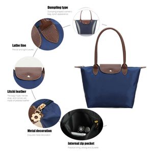 Sac à main en Nylon pour Shopping, tissu Oxford, asymétrique épaule pliable, sac de rangement étanche pour boulettes de plage, sacs classiques pour dames