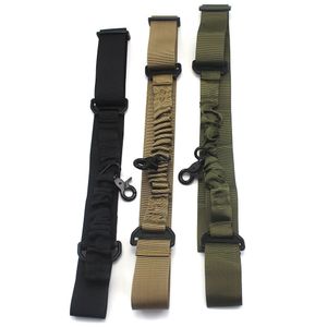 Sling de nylon Punto táctico ajustable Punto Bungee Rifle Belts Pistola Airsoft Sling Caza Verde Verde Correa Negra