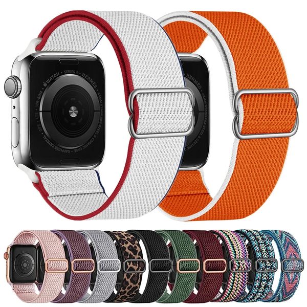 Bracelet en nylon Bracelet à boucle solo pour bracelet de montre Apple 44mm 45mm 41mm 42mm ultra 49mm 40mm accessoires correa bracelet iwatch série 8 7 6 5 4 SE