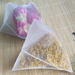 Sachet filtre à thé en nylon 1000pcs / lot sacs transparents sachet de thé pyramide vide thermoscellé 2019 264a
