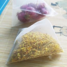 Sachet de filtre à thé en nylon sacs transparents sachet de thé pyramide vide thermoscellé 1000pcs lot250s