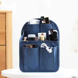 Bolsa de almacenamiento organizador de inserción de viaje de nailon Simplicidad Artículos de tocador de gran capacidad Bolsa de maquillaje cosmético Bolsas de almacenamiento de mochila escolar para niña 240104