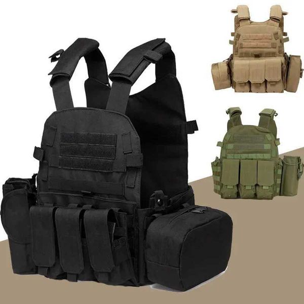 Gilets en nylon pochette équipement Molle gilet tactique pare-balles plaque de chasse transporteur Airsoft accessoires 6094 armée de guerre militaire 24315