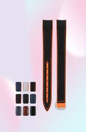 Nylon Watchband Rubber Leather Watchstrap pour Omega Planet Ocean 215 600m Man sangle Black Orange Grey 22 mm 20 mm avec outils6977849