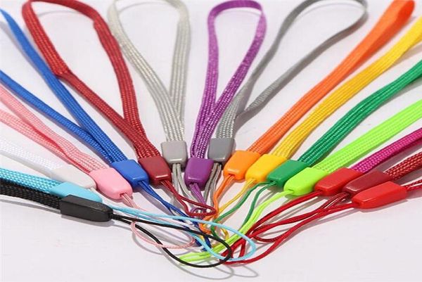 Nylon Wrist Hand Teléfono celular Corras de cadena móvil Cable de encanto de llavero Diy Hang Rope Lariat Lanyard para teclas Cámara MP3 MP4 ID Holte6410208