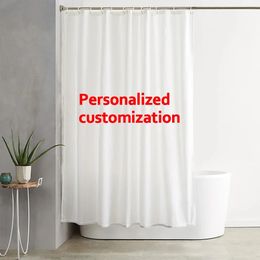 NYMB personaliza la cortina de ducha personalizada, cortinas impermeables para el baño, decoración de baño de poliéster Po personalizada con ganchos 240313