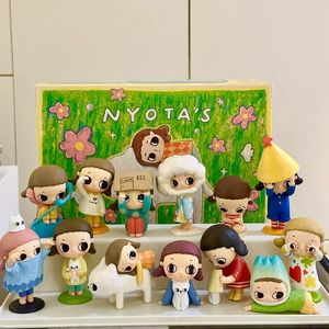 Nyota Fluffy Life Series Blind Box Figures d'anime mystérieuses kawaii sac chanceux PVC Room Decoration Gift Kids Toys 240407