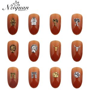 NZIQUAN 20 pièces/boîte célèbre bâtiment 3D forme métal Nail Art décoration mosaïque accessoires bricolage perceuse accessoires