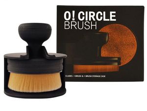 O! Brosse ovale de maquillage de base de brosse de style de brosse de cercle Brosse en plastique 1brush + 1 de stockage de tampon de poudre