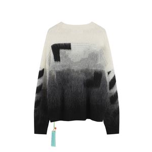 O ff witte trui OW herfst en winter ontwerper graffiti trui bedrukt mode heren katoenen casual trui luxe hiphop straatkleding trui Amerikaanse maat S-XL 387