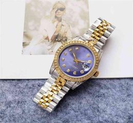 o l e x montres de bracelet de bracelet concepteur de luxe violet r cadran argent casse diamant scale luxe dame mécanique watch7854474