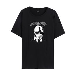 O-hals Shirts Womens Tops Tees Merk Mode Nieuwe Skelet Hoofd Gedrukt T-stuk In Black Zombie Skull Punk Rock Katoenen Shirts Dames Trend