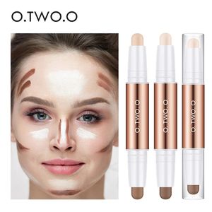 O.TWO.O Contour Stick Doble cabeza Contorno Corrector Pluma Impermeable Acabado mate Resaltadores Sombra Contorno Lápiz Cosméticos para la cara