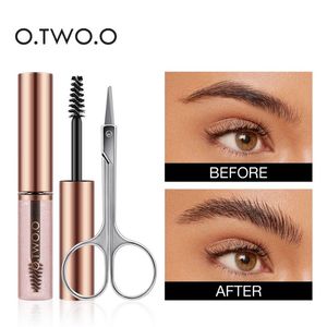 O.TW O.O Gel à sourcils imperméable à l'eau, savon de stratification pour sourcils, sculpture, lifting, cosmétiques, longue durée, séchage rapide, avec ciseaux