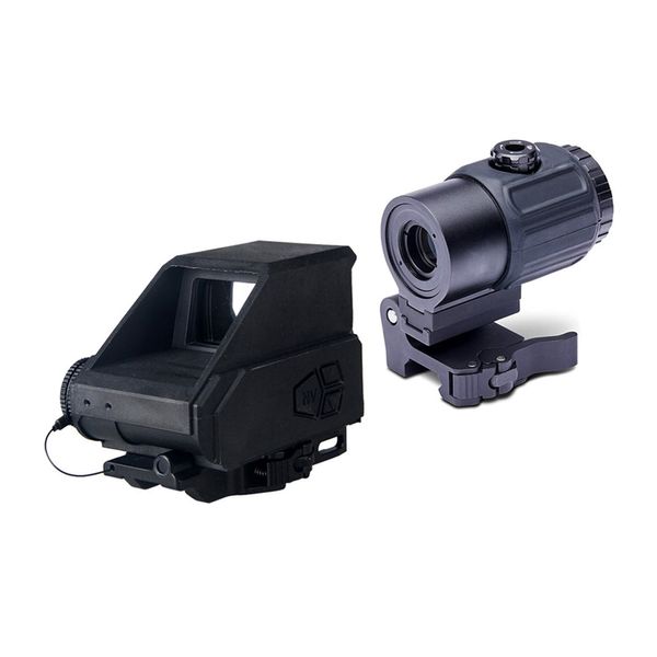 O2 Tactical 559 Telescopio óptico holográfico de punto rojo verde y lupa G43 3x con interruptor a montaje lateral Combo Control automático de brillo con función NV