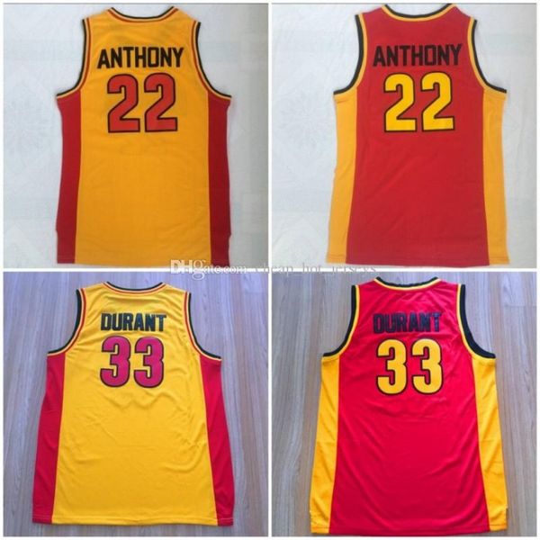 Oak Hill High School Jerseys Basketball Sport Carmelo 22 Anthony Kevin 33 Durant Jersey Breathable All Ed Top Quality en vente