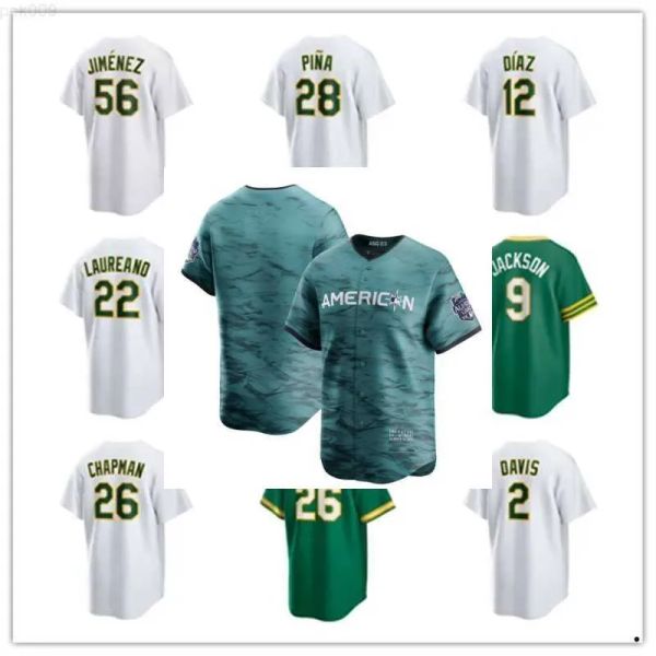 Oakland''Athletics''2023 All-Star City Hommes Femmes Jeunes 9 Reggie Jackson 26 Matt Chapman 2 Khris Davis 24 Rickey Henderson Maillot de baseball d'athlétisme